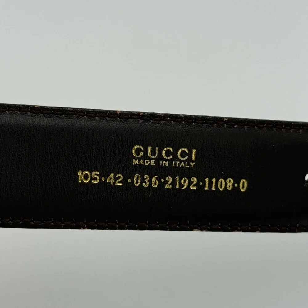 Gucci Gold G Reversible Black and Brown Leather Belt - Picture 4 of 7